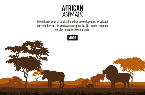 Concepto de animales africanos — Archivo Imágenes Vectoriales