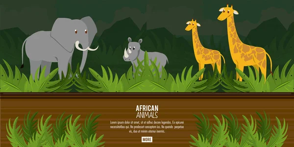 Conceito de animais africanos —  Vetores de Stock