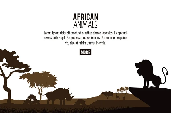 Conceito de animais africanos —  Vetores de Stock