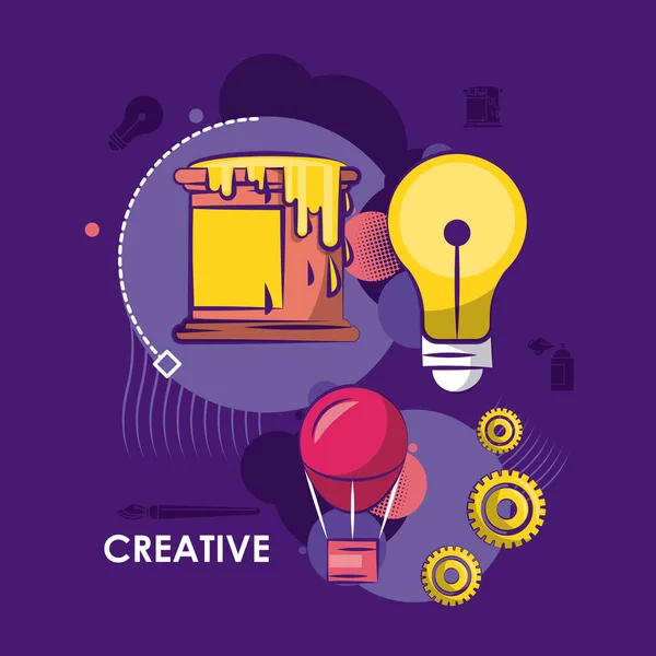 Be creative graphic design — Stock Vector