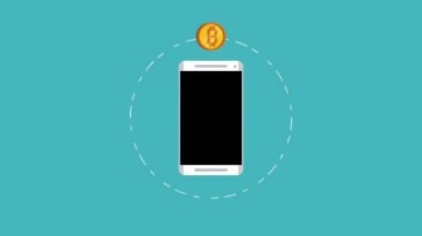 Bitcoin cryptocurrency kavramı Hd animasyon