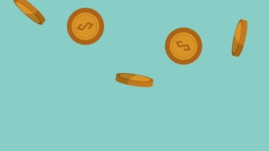 Arka plan Hd animasyon düşen paraları