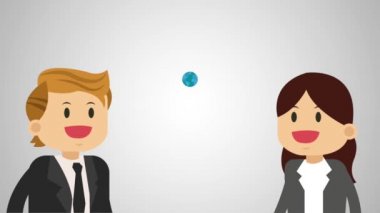 Yönetici ekip çalışması çizgi film Hd animasyon