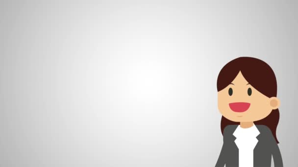Виконавча бізнес-леді мультфільм HD анімація — стокове відео