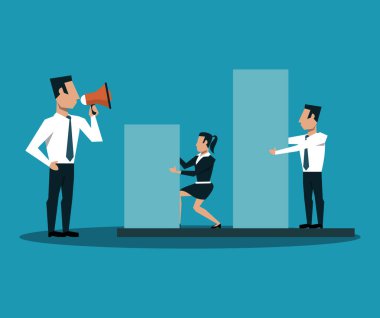 İş takım çalışması konsepti