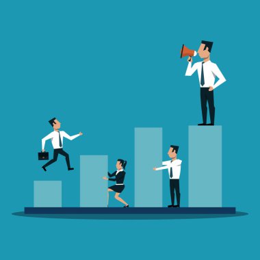 İş takım çalışması konsepti