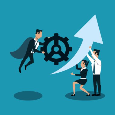 İş takım çalışması konsepti