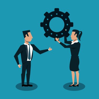 İş takım çalışması konsepti