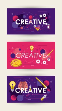 Yaratıcı kartları tasarımı koleksiyonu vektör çizim grafik tasarım