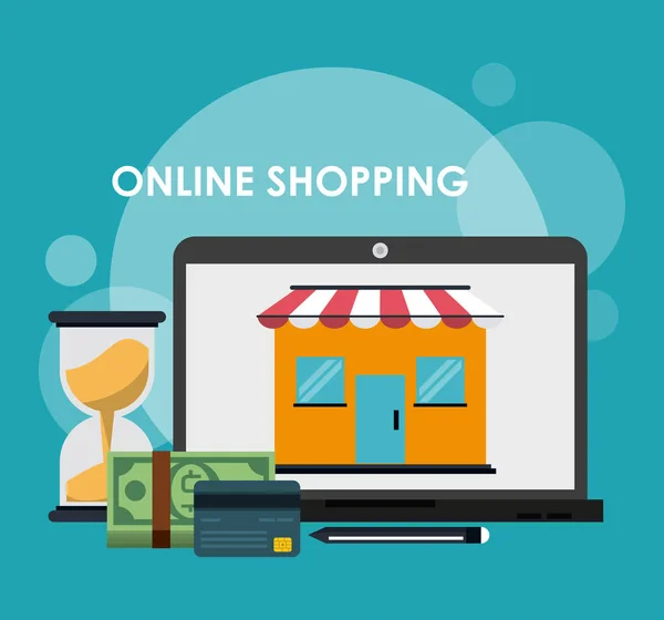Online zakupy i marketingu — Wektor stockowy