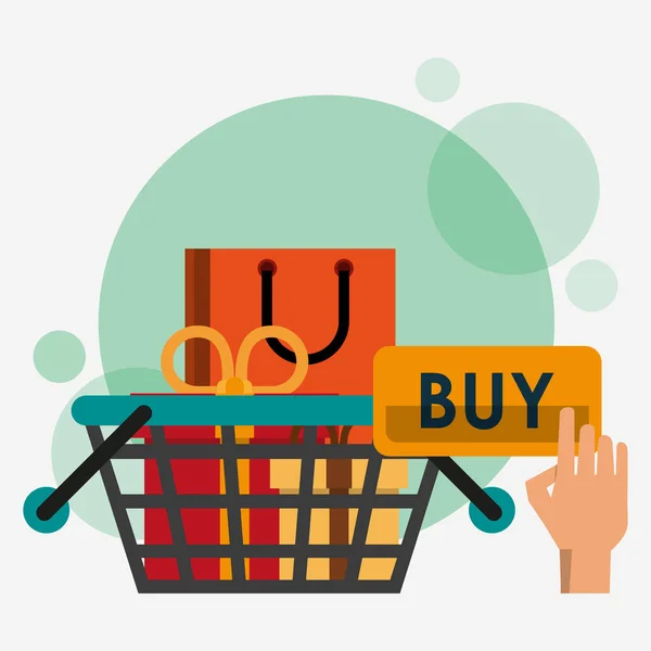 Compras online e marketing — Vetor de Stock