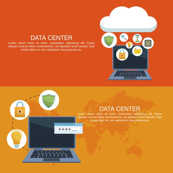 데이터 센터 포스터 informaton — 스톡 벡터