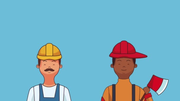 幸せな労働者の日 Hd アニメーション — ストック動画