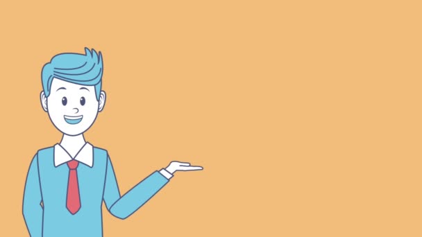 Ejecutivo hombre de negocios dibujos animados HD animación — Vídeos de Stock