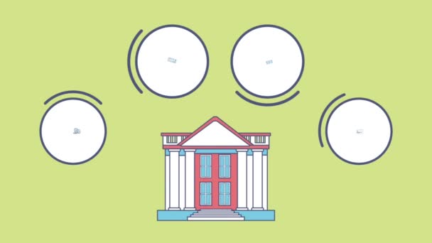银行和货币高清动画 — 图库视频影像