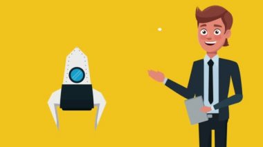 İşadamı ve Hd animasyon başlangıç