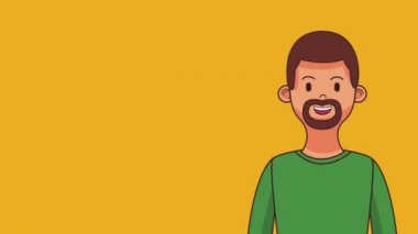 Çizgi film Hd animasyon gülümseyen genç adam