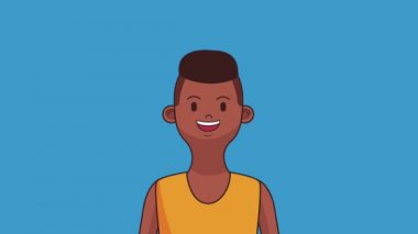 Çizgi film Hd animasyon gülümseyen genç adam