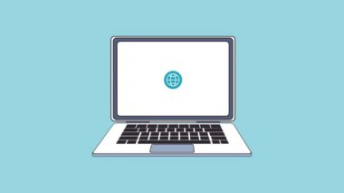 Internet ve laptop Hd animasyon