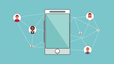 Sosyal ağ ve smartphone Hd animasyon