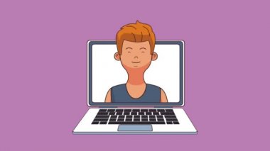 Adam bilgisayarda Hd animasyon