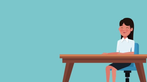 Mujer de negocios dibujos animados HD animación — Vídeo de stock