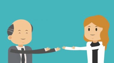 İş takım çalışması çizgi film Hd animasyon