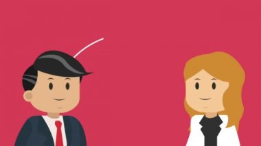 İş takım çalışması çizgi film Hd animasyon