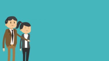 İş takım çalışması çizgi film Hd animasyon