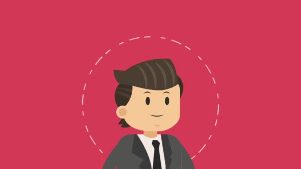 Executive businessman cartoon HD animation — Stock Video