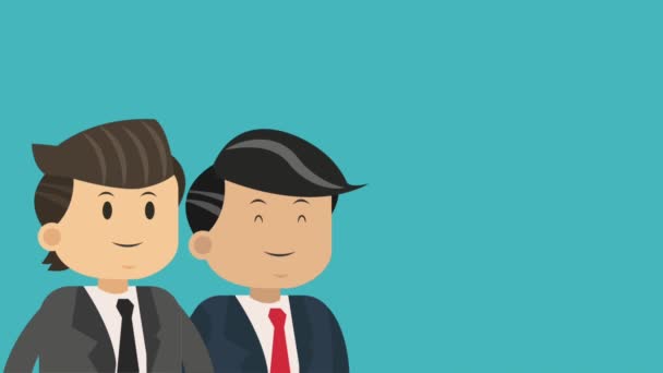 Business teamwork cartoon HD animation — Stock Video