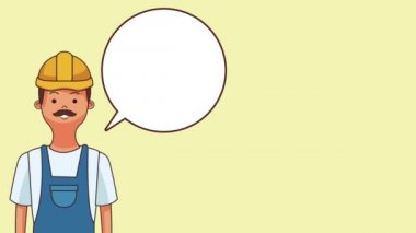 İnşaat işçisi araçları yüksek çözünürlüklü animasyon renkli sahneler hakkında konuşmak