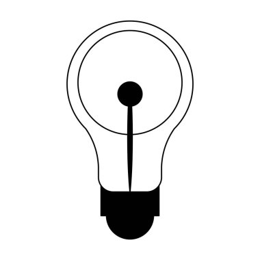 Ampul ışık sembol siyah beyaz
