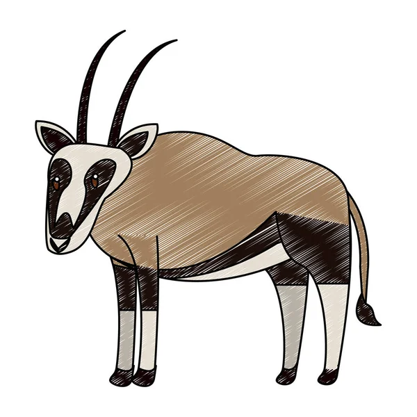Antilop vilda djur scribble — Stock vektor