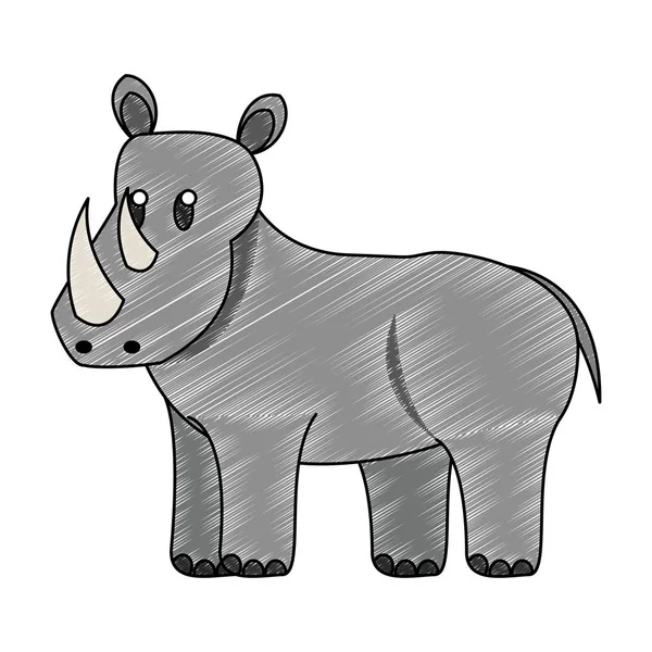 Rhino divokých zvířat Klikyháky — Stockový vektor