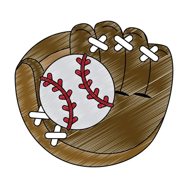 Baseball lederen handschoen Krabbel — Stockvector
