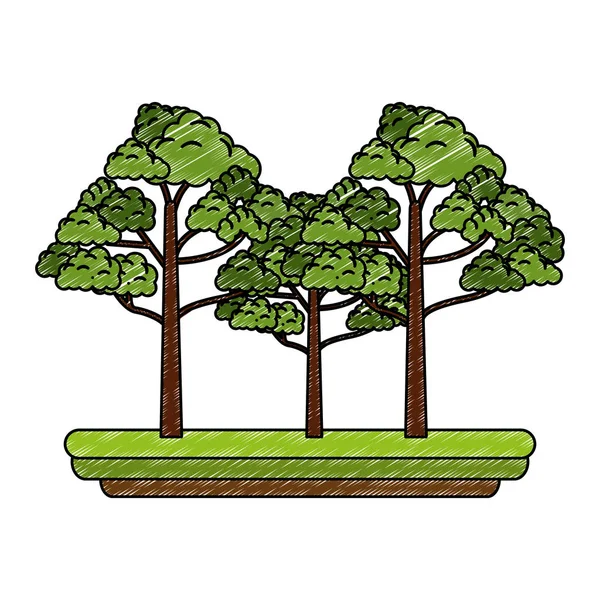 Δέντρα φύση σκαριφήματος — Διανυσματικό Αρχείο