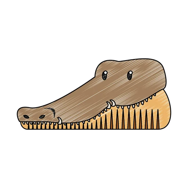 Garabato animal salvaje cocodrilo — Vector de stock