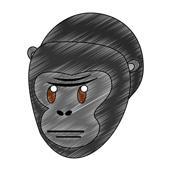 猿の野生動物落書き — ストックベクタ