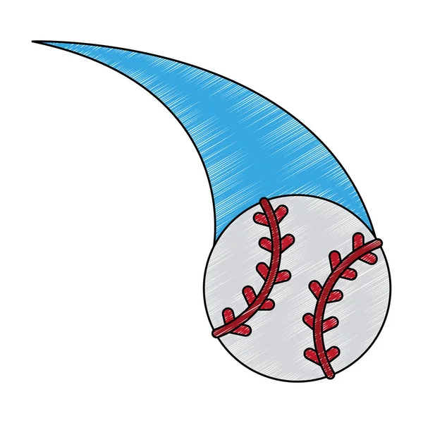 Σκαρίφημα κινουμένων σχεδίων μπάλα του μπέιζμπολ — Διανυσματικό Αρχείο