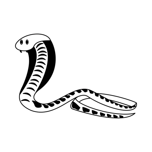 黑色和白色眼镜蛇非洲蛇 — 图库矢量图片