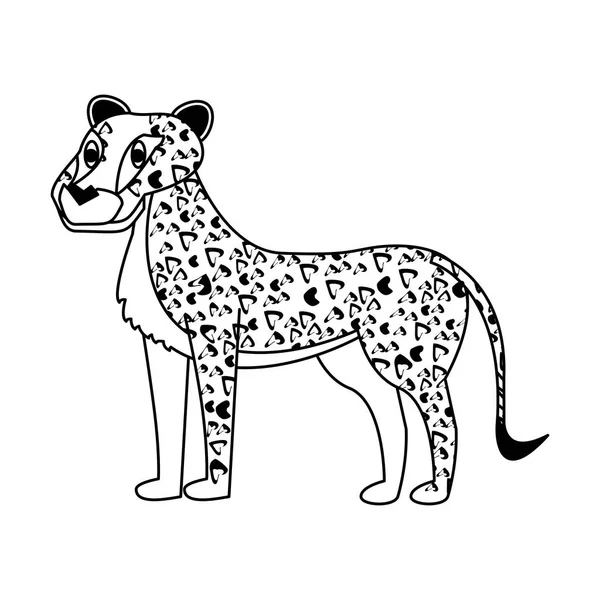黑白豹野动物 — 图库矢量图片