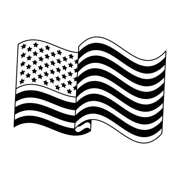 Bandiera Stati Uniti in bianco e nero — Vettoriale Stock