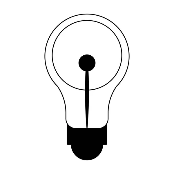 Glühbirnen-Symbol in schwarz-weiß — Stockvektor
