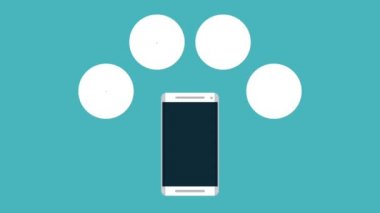 Akıllı telefon ve iş kişiler Hd animasyon