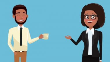 İş takım çalışması Hd animasyon çizgi film