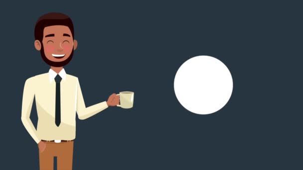 Verkställande businesssman tecknat Hd animation — Stockvideo
