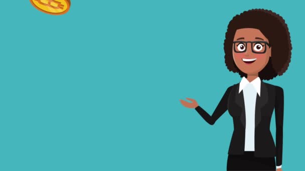 Executive businesswoman cartoons HD animation — Stock Video