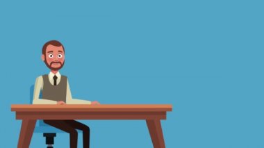 İşadamı ile laptop Hd animasyon