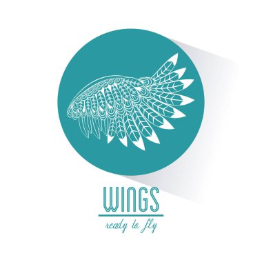 Kanatları amblemi karikatür çizmek